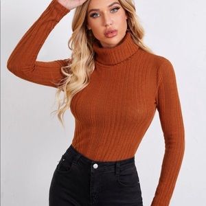 Knitted Ribbed Turtleneck Sweater